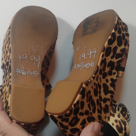 Dolce Vita leopard print platform wedge sandals Size 6.5 - Picture 5 of 7